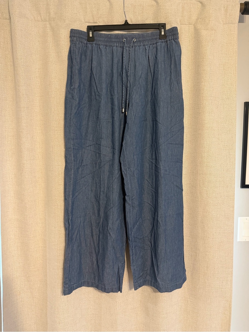 Women’s Chambray Drawstring Wide Leg Pants